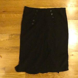 Black Pencil skirt with flounce in back